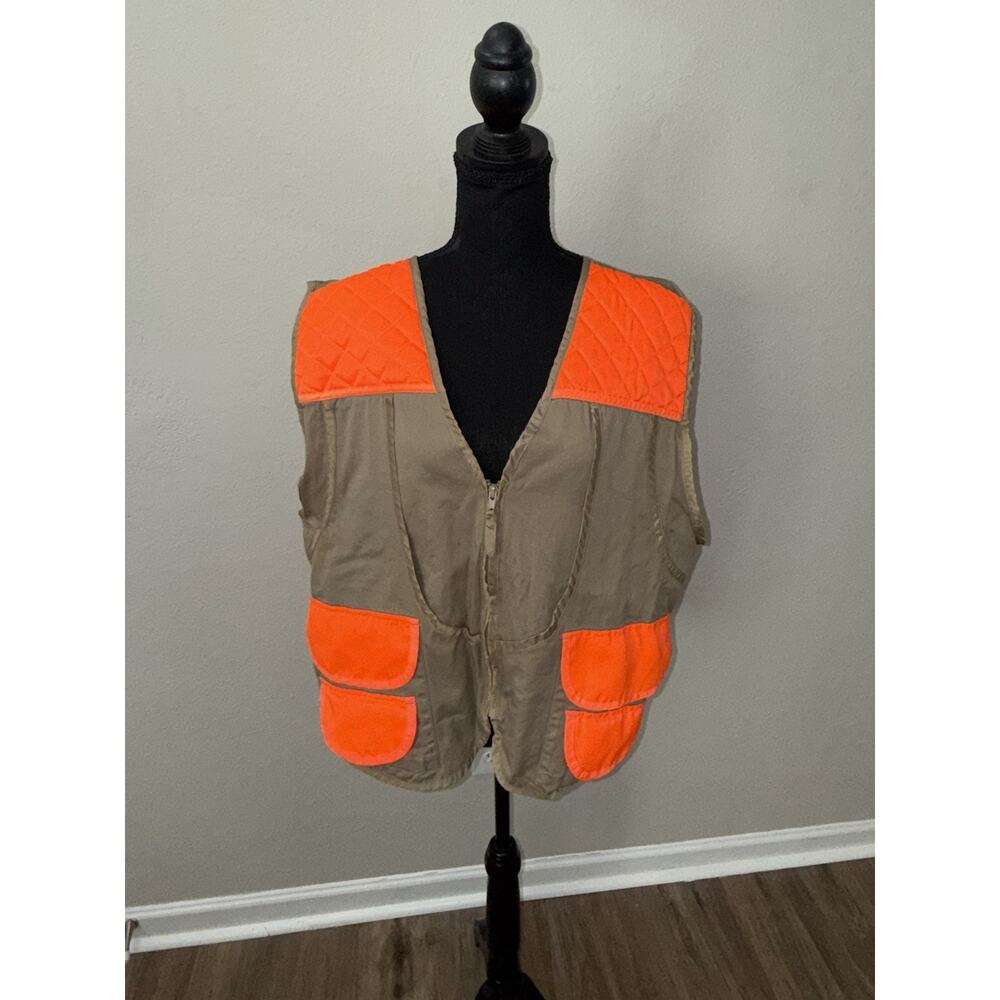 Saf T Bak Hunting Vest Blaze Orange Pockets Game Bag Large